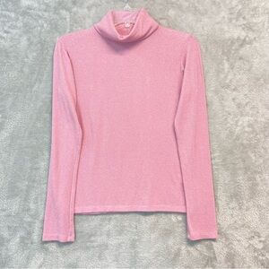 Fabrizio Gianni Lurex Pink Turtleneck Long Sleeve Top